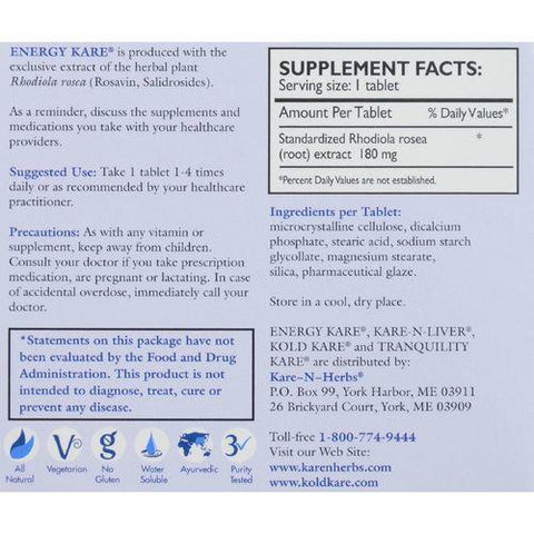 Kare-N-Herbs Energy Kare - 40 Tablets