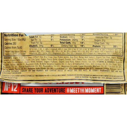 Clif Bar - Organic Crunch Peanut Butter - Case of 12 - 2.4 oz