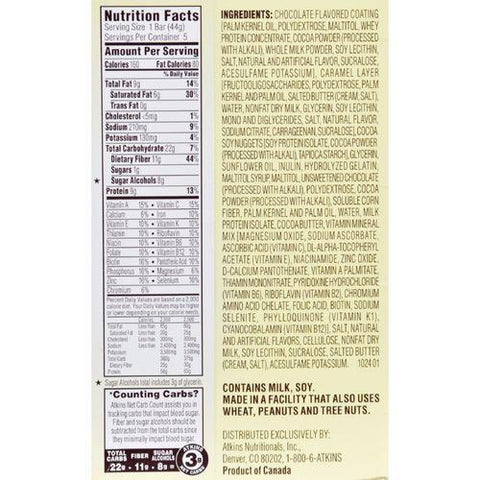 Atkins Advantage Bar Caramel Double Chocolate Crunch - 5 Bars