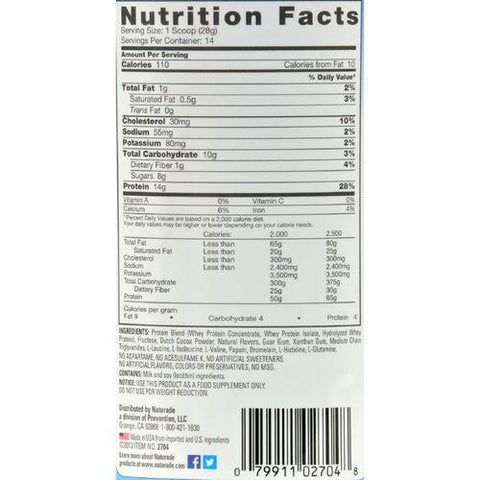 Naturade Whey Protein Booster Chocolate - 14 oz