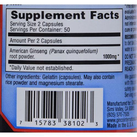 Imperial Elixir American Ginseng - 100 Capsules