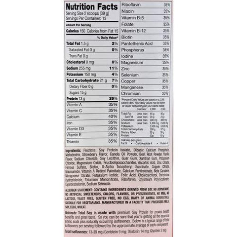 Naturade Total Soy Meal Replacement Strawberry Creme - 17.88 oz