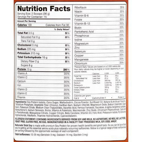 Naturade Total Soy Meal Replacement - Chocolate - 19.05 oz