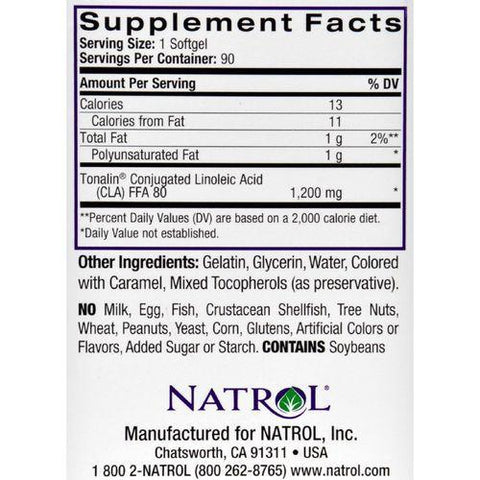 Natrol Tonalin CLA - 1200 mg - 90 Softgels