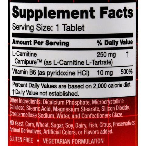 Bricker Labs Carnipure L-Carnitine - 250 mg - 50 Tablets