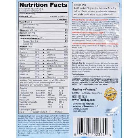 Naturade Total Soy Vanilla Packet - Case of 25 - 1.27 oz