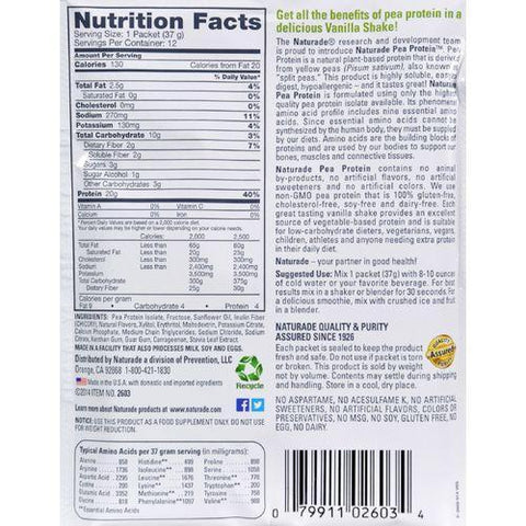 Naturade Pea Protein Packet - Case of 12 - 1.3 oz