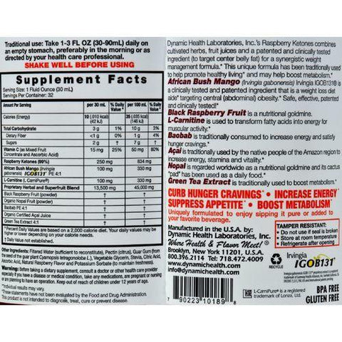 Dynamic Health Raspberry Ketones - 32 fl oz