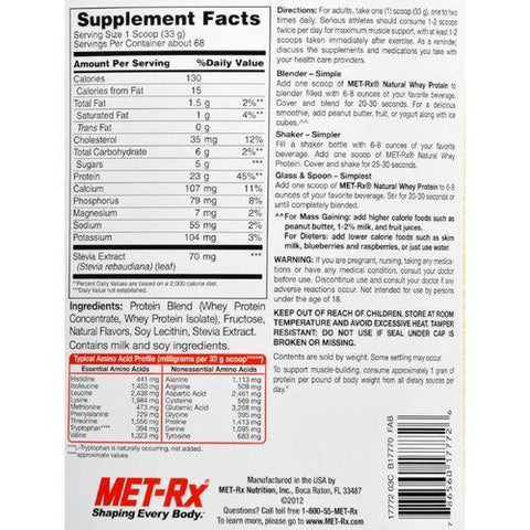 Met-Rx Instantized 100% Natural Whey Powder Vanilla - 5 lbs