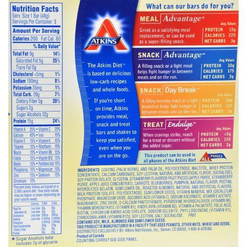 Atkins Advantage Bar Strawberry Almond - 5 Bars