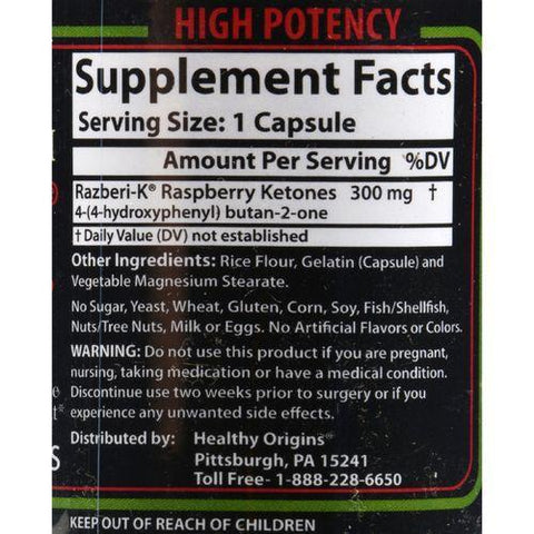 Healthy Origins Raspberry Ketones - 300 mg - 60 Ct