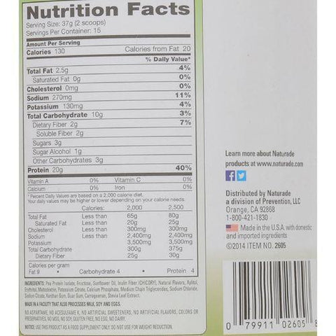 Naturade Pea Protein - Vanilla - Jug - 19.57 oz