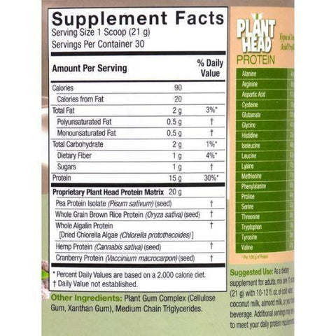 Genceutic Naturals Plant Head Protein - Unflavored - 1.3 lb