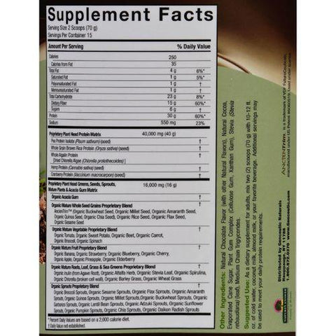 Genceutic Naturals Plant Head Real Meal - Chocolate - 2.3 lb