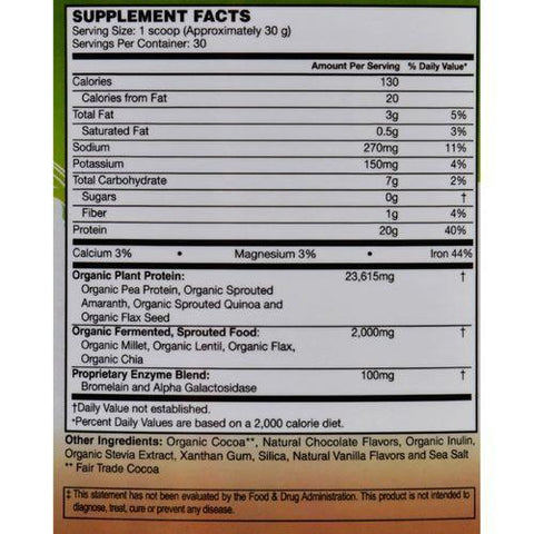 PlantFusion Plant Protein - Organic - Chocolate - 2 lb