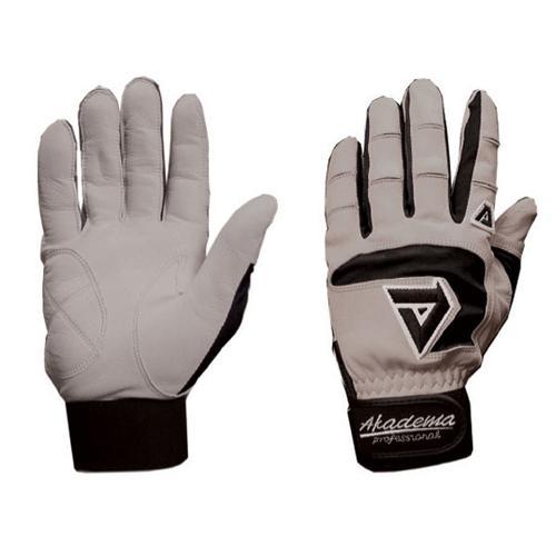 Adult Gray Batting Gloves (Black) (X Small)