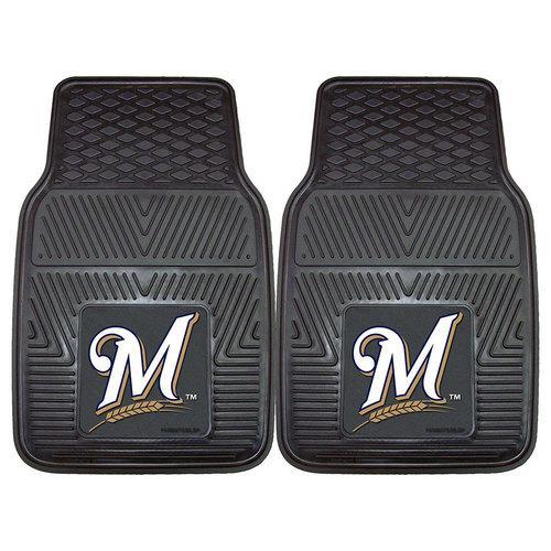 Milwaukee Brewers MLB Heavy Duty 2-Piece Vinyl Car Mats (18x27")"