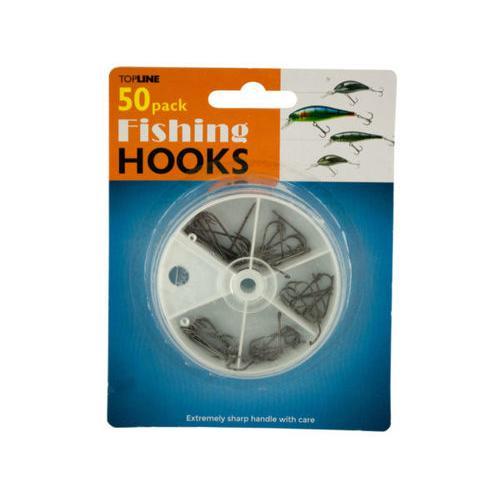 Fishing Hooks Set in Divided Case ( Case of 24 )