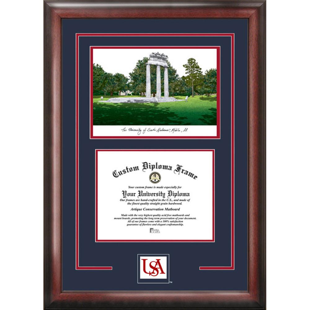 University of South Alabama Spirit" Graduate Frame with Campus Image"