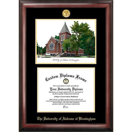 University of Alabama, Birmingham Gold Embossed Diploma Frame with Limited Edition Lithograph