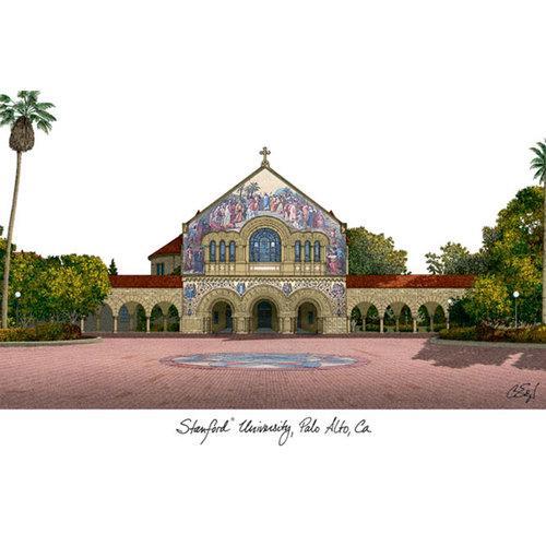 Stanford  University Campus Images Lithograph Print