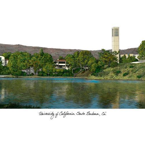 UC Santa Barbara Campus Images Lithograph Print