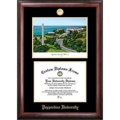 Pepperdine University Gold Embossed Diploma Frame with Limited Edition Lithograph