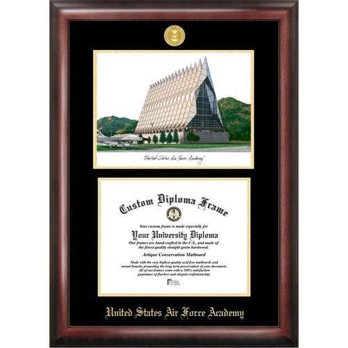 United States Air Force Academy Gold Embossed Diploma Frame with Limited Edition Lithograph