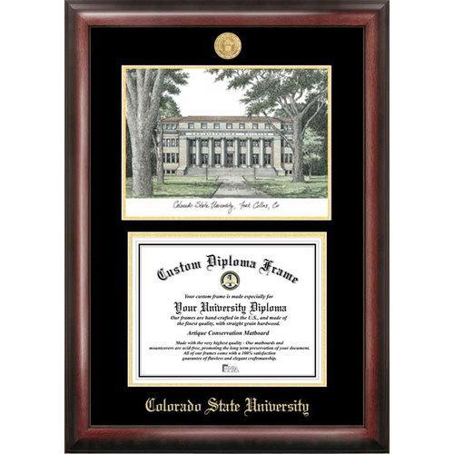 Colorado State University Gold Embossed Diploma Frame with Limited Edition Lithograph