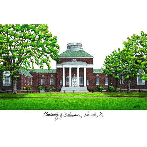 University of Delaware Campus Images Lithograph Print