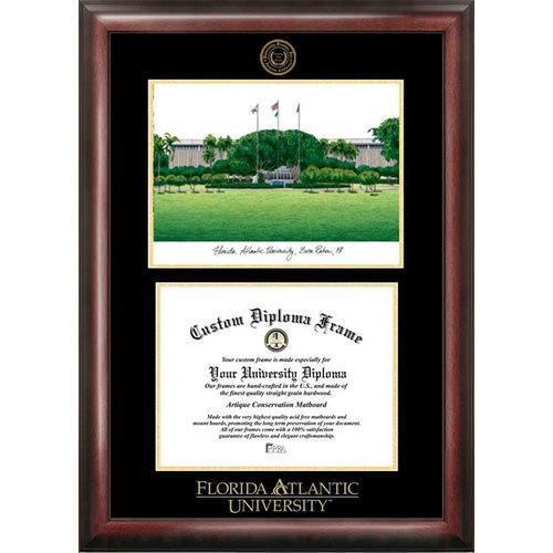 Florida Atlantic University Gold Embossed Diploma Frame with Limited Edition Lithograph