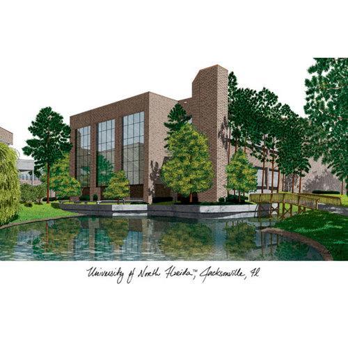 University of North Florida Campus Images Lithograph Print