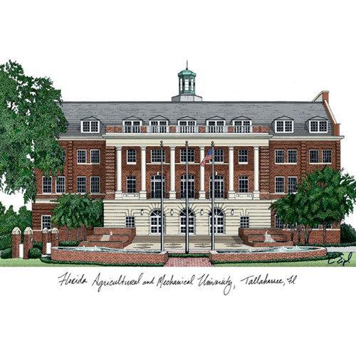 Florida A&amp;M University Campus Images Lithograph Print