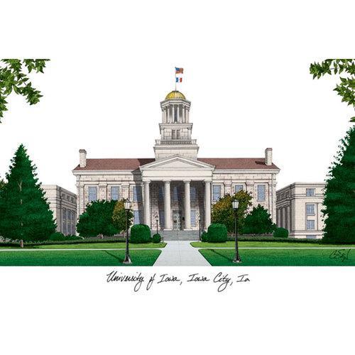 University of Iowa Campus Images Lithograph Print