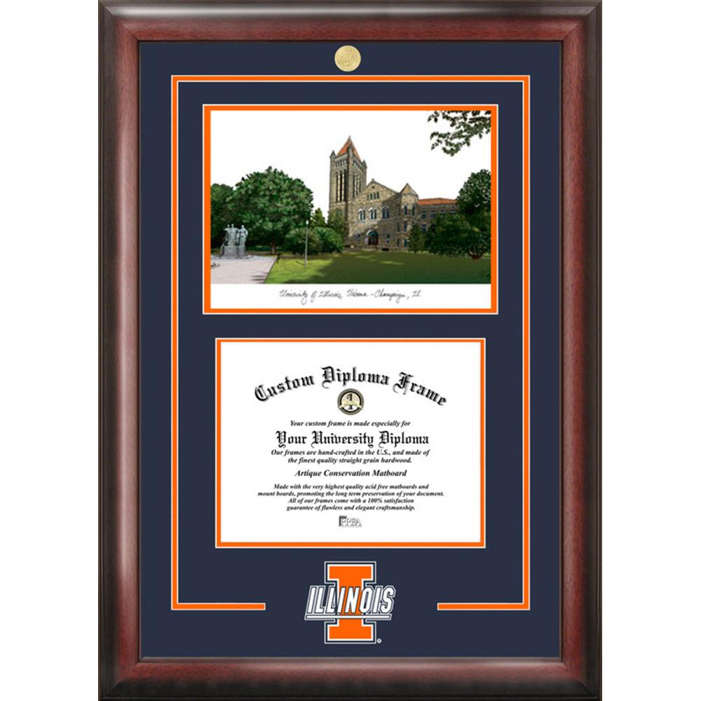 University of Illinois, Urbana-Champaign Spirit" Graduate Frame with Campus Image"