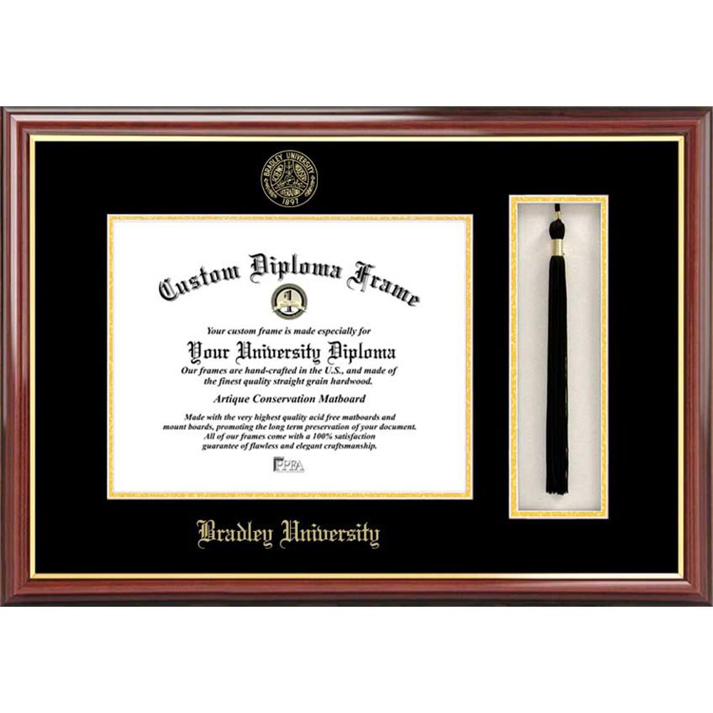 Bradley University Tassel Box and Diploma Frame