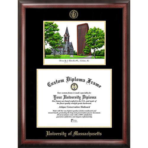 University of Massachusetts Gold Embossed Diploma Frame with Limited Edition Lithograph