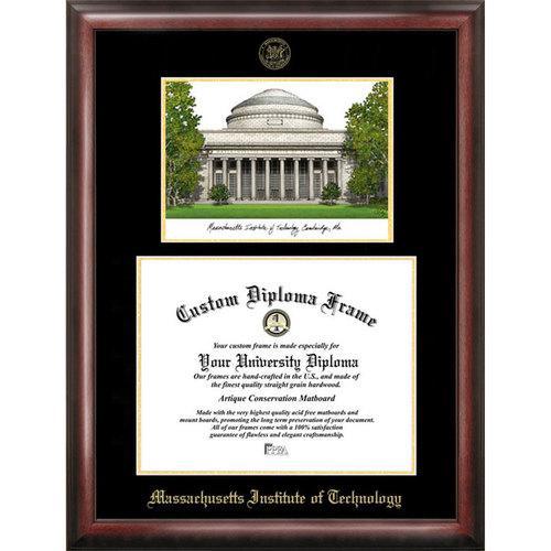 Massachusetts Institute of Technology Gold Embossed Diploma Frame with Limited Edition Lithograph