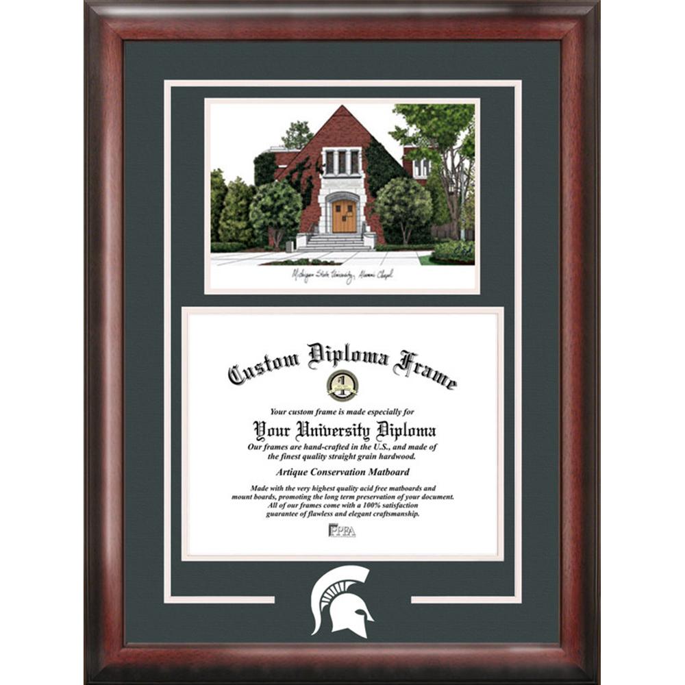 Michigan State University Alumni Chapel Spirit" Graduate Frame with Campus Image"