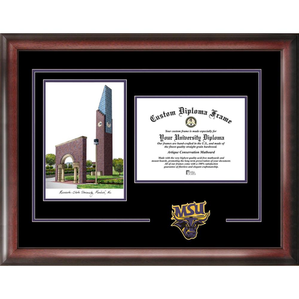 Minnesota State University Mankato Spirit" Graduate Frame with Campus Image"