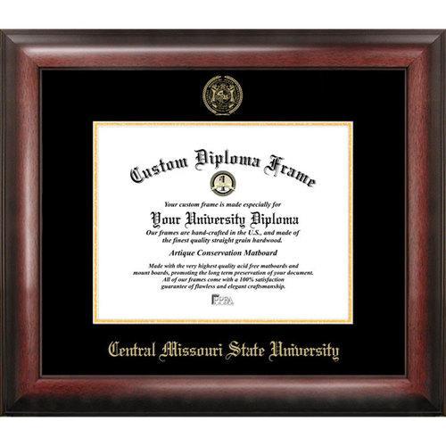 Central Missouri State University Gold Embossed Diploma Frame