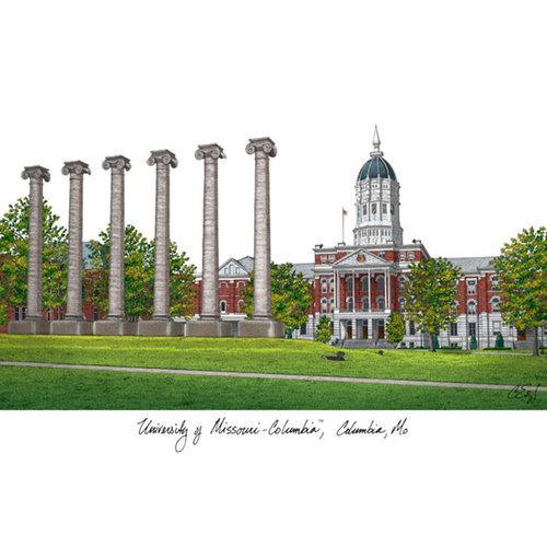 University of Missouri Campus Images Lithograph Print