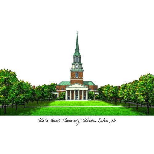 Wake Forest University Campus Images Lithograph Print