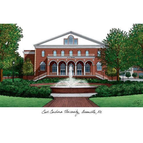 East Carolina University Campus Images Lithograph Print