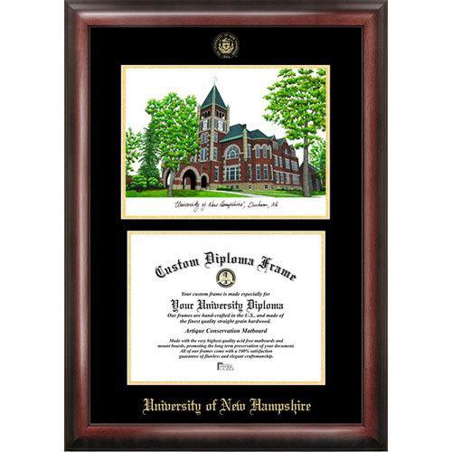 University of New Hampshire Gold Embossed Diploma Frame with Limited Edition Lithograph