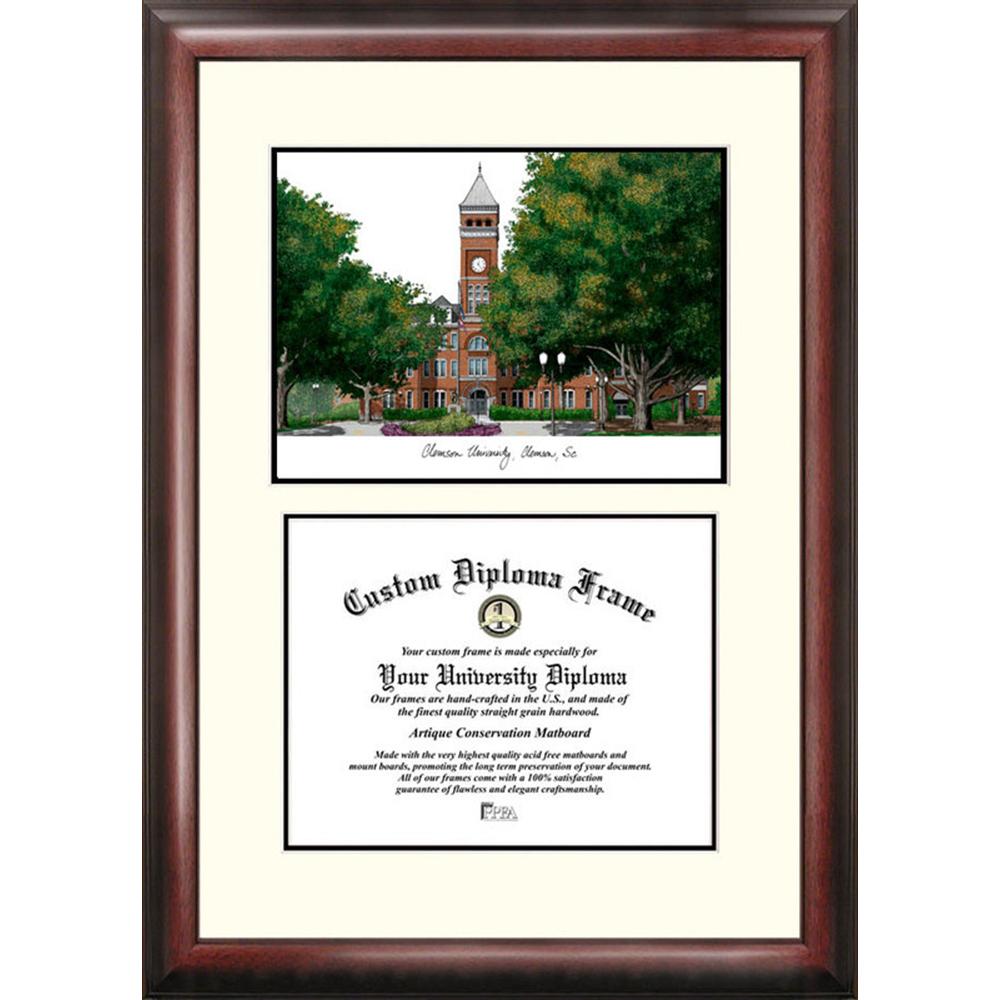 Clemson Tigers Framed Scholar Diploma Frame with Lithograph