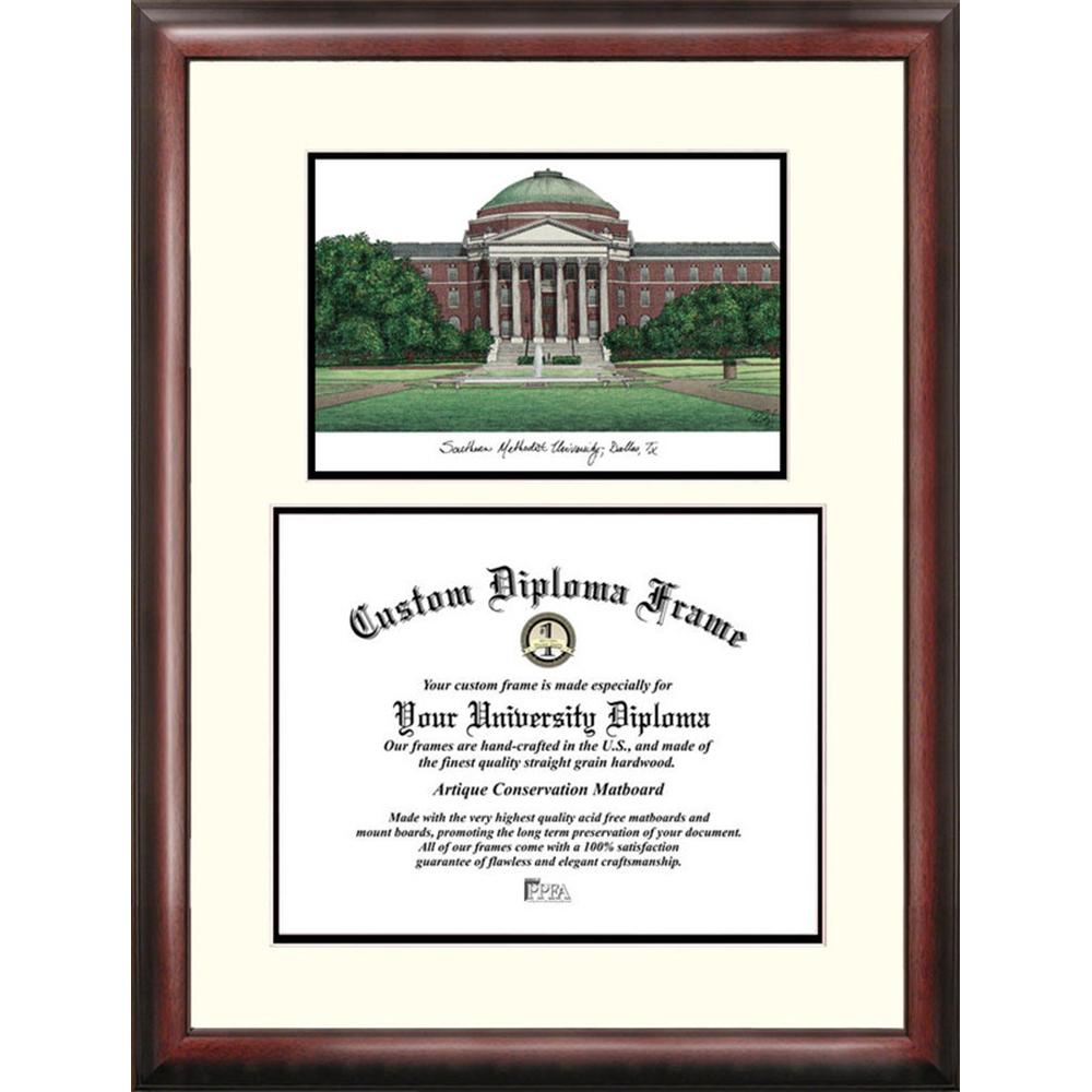 SMU Mustangs Framed Scholar Diploma Frame with Lithograph