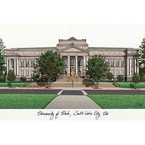 University of Utah Campus Images Lithograph Print