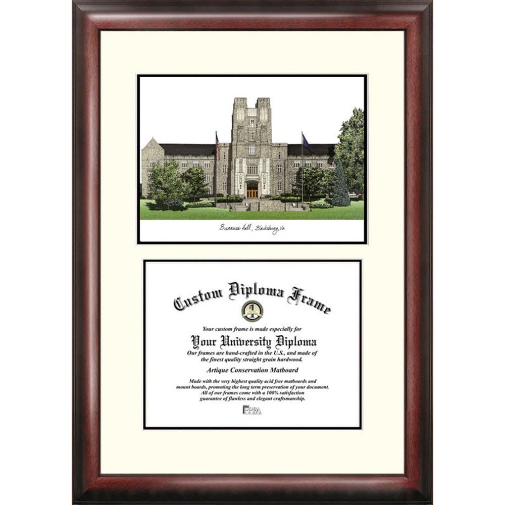 Virginia Tech Hokies Framed Scholar Diploma Frame with Lithograph