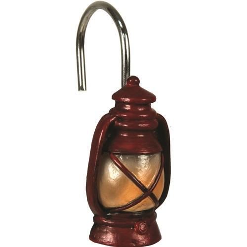 Rivers Edge 12 Piece Red Lantern Shower Curtain Hooks